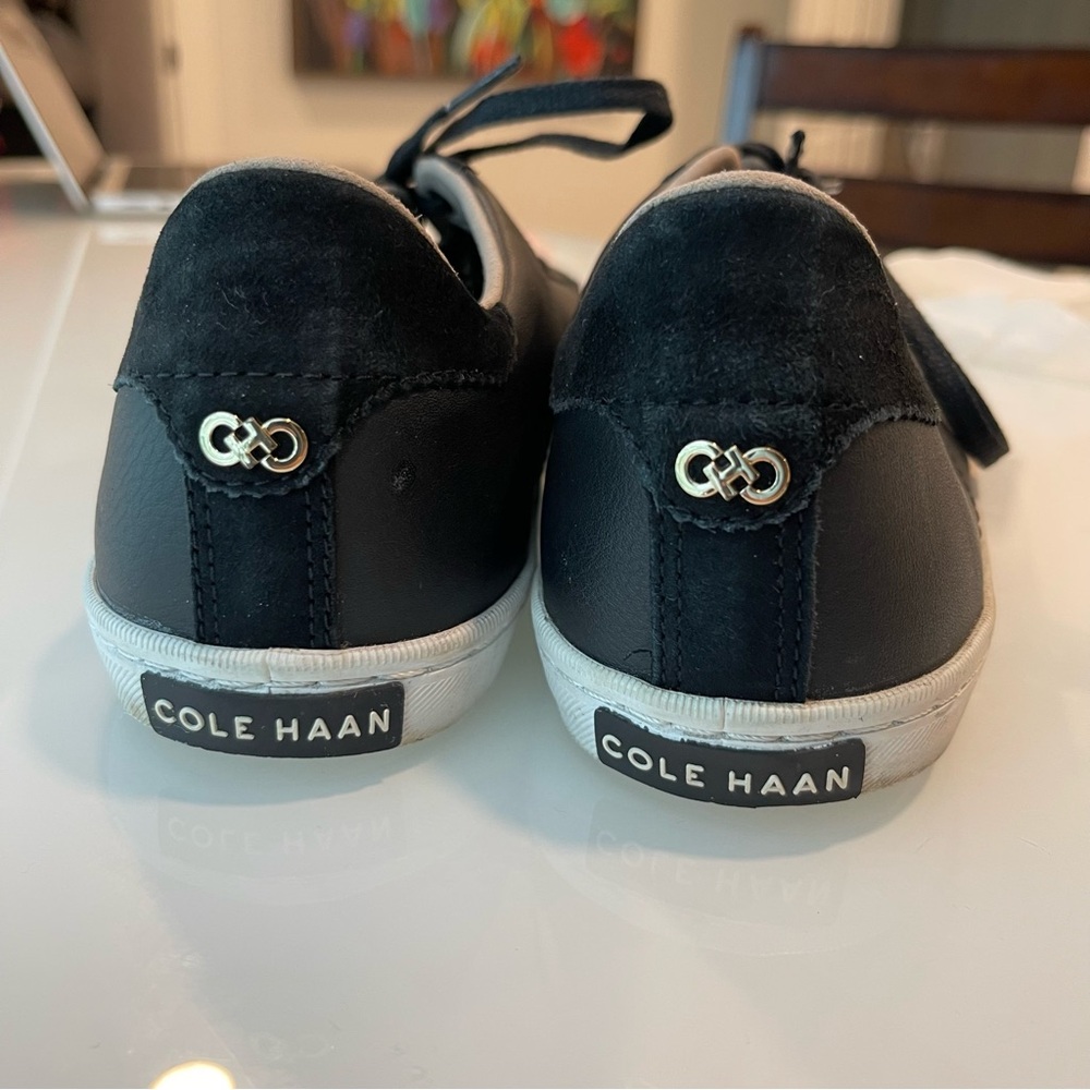 Cole Haan Mindi Black Leather Sneakers - Picture 2 of 8